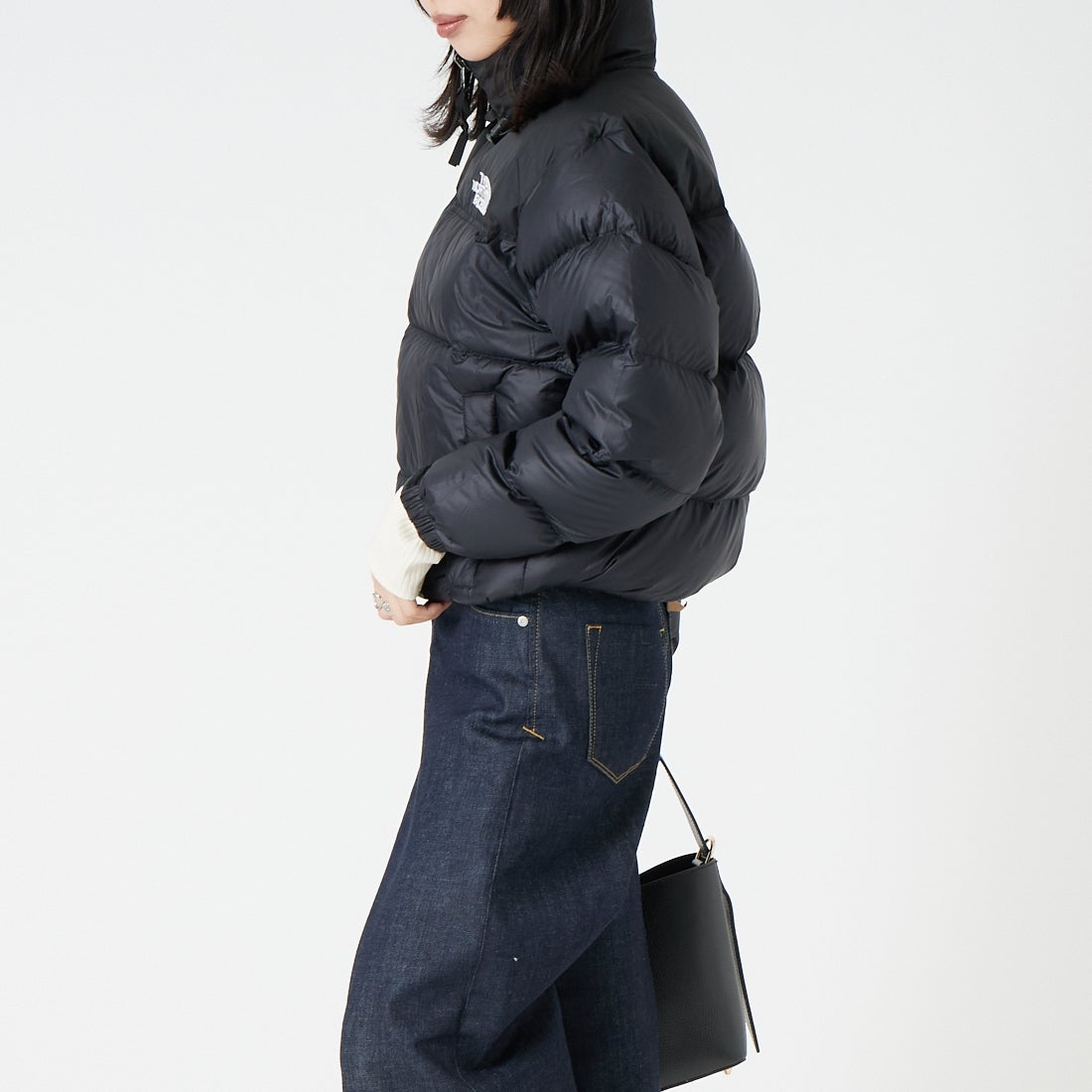 THE NORTH FACE [ザ ノースフェイス] ショートヌプシジャケット [NDW92555] K &&モデル身長：162cm 着用サイズ：M&&