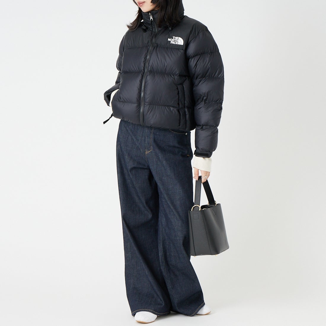 THE NORTH FACE [ザ ノースフェイス] ショートヌプシジャケット [NDW92555] K &&モデル身長：162cm 着用サイズ：M&&