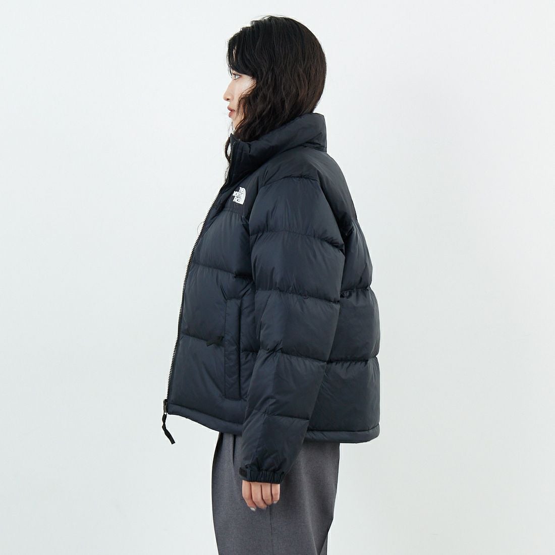 THE NORTH FACE [ザ ノースフェイス] ショートヌプシジャケット [NDW92555] K &&モデル身長：162cm 着用サイズ：L&&
