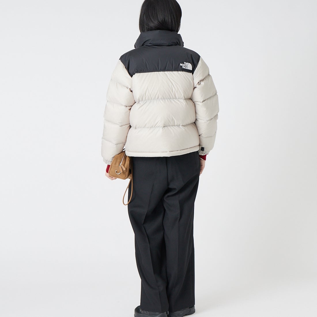 THE NORTH FACE [ザ ノースフェイス] ショートヌプシジャケット [NDW92555] FK &&モデル身長：162cm 着用サイズ：S&&