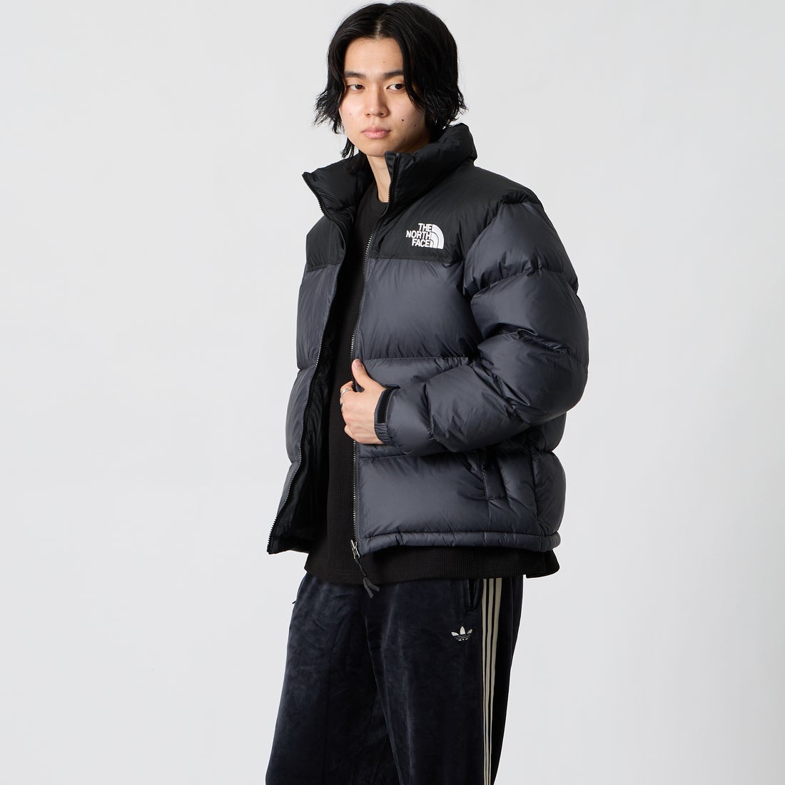 THE NORTH FACE [ザ ノースフェイス] ヌプシジャケット [ND92555] K &&モデル身長：177cm 着用サイズ：M&&
