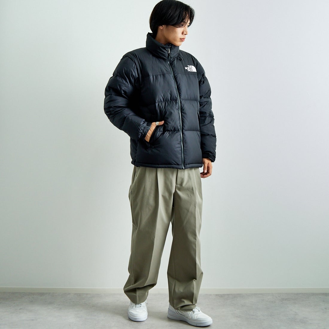 THE NORTH FACE [ザ ノースフェイス] ヌプシジャケット [ND92555] K &&モデル身長：179cm 着用サイズ：L&&