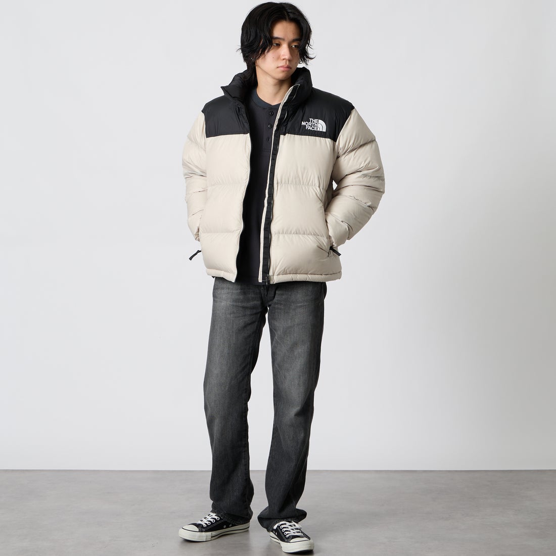 THE NORTH FACE [ザ ノースフェイス] ヌプシジャケット [ND92555] FK &&モデル身長：177cm 着用サイズ：M&&