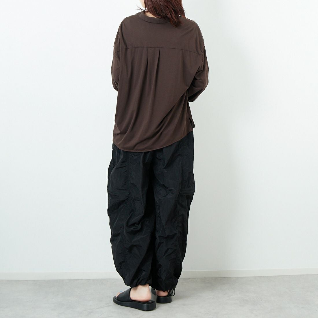 marmors [マルモア] ALBINI カットソーシャツ [0225301102] BROWN &&モデル身長：167cm 着用サイズ：36&&