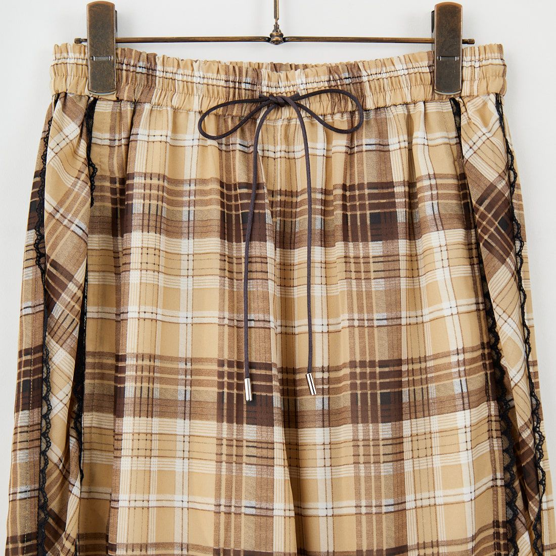 MAISON SPECIAL [メゾンスペシャル] サイドピコレースシアーチェックパンツ [21251465318] BGE