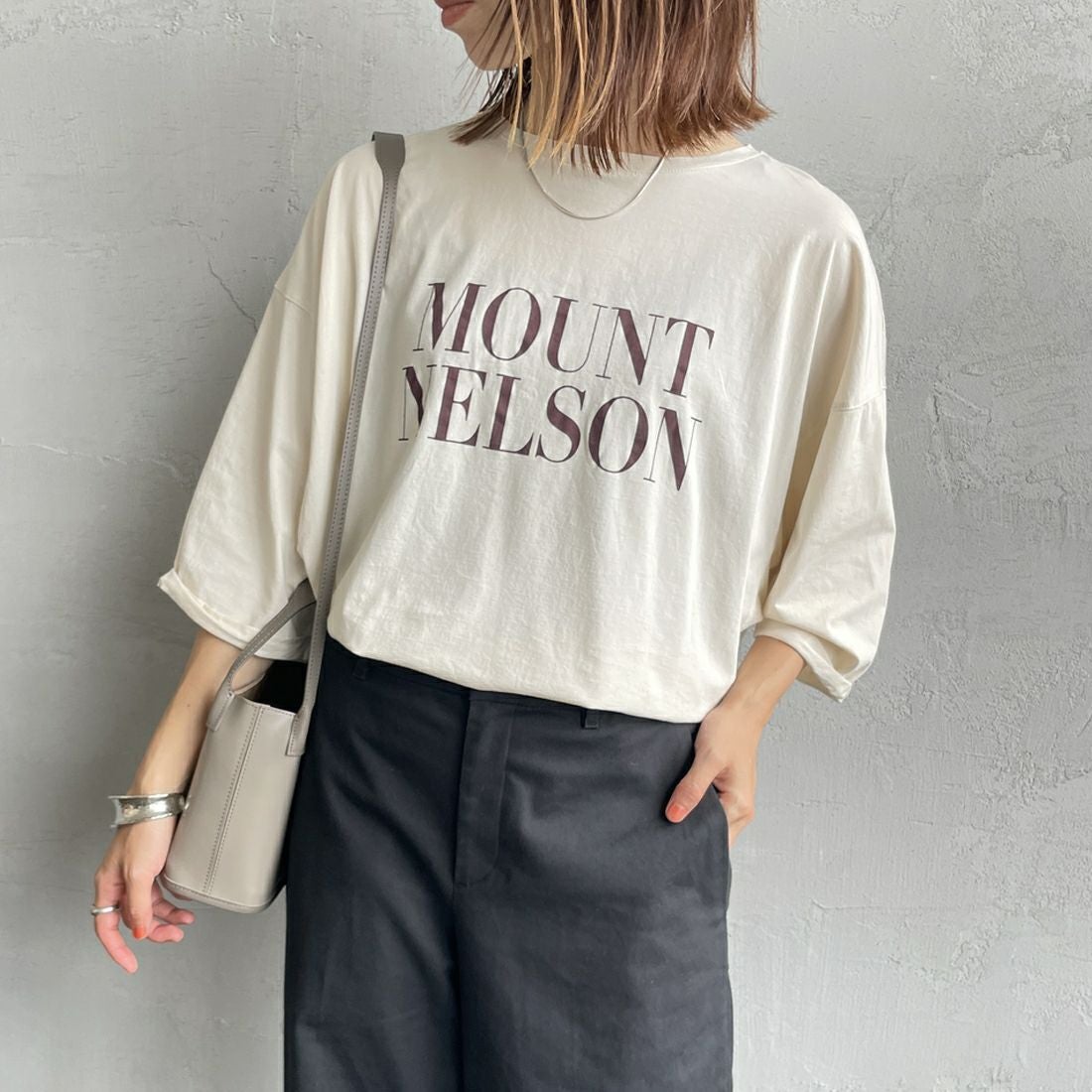 L/BEIGE&&モデル身長：158cm 着用サイズ：F&&