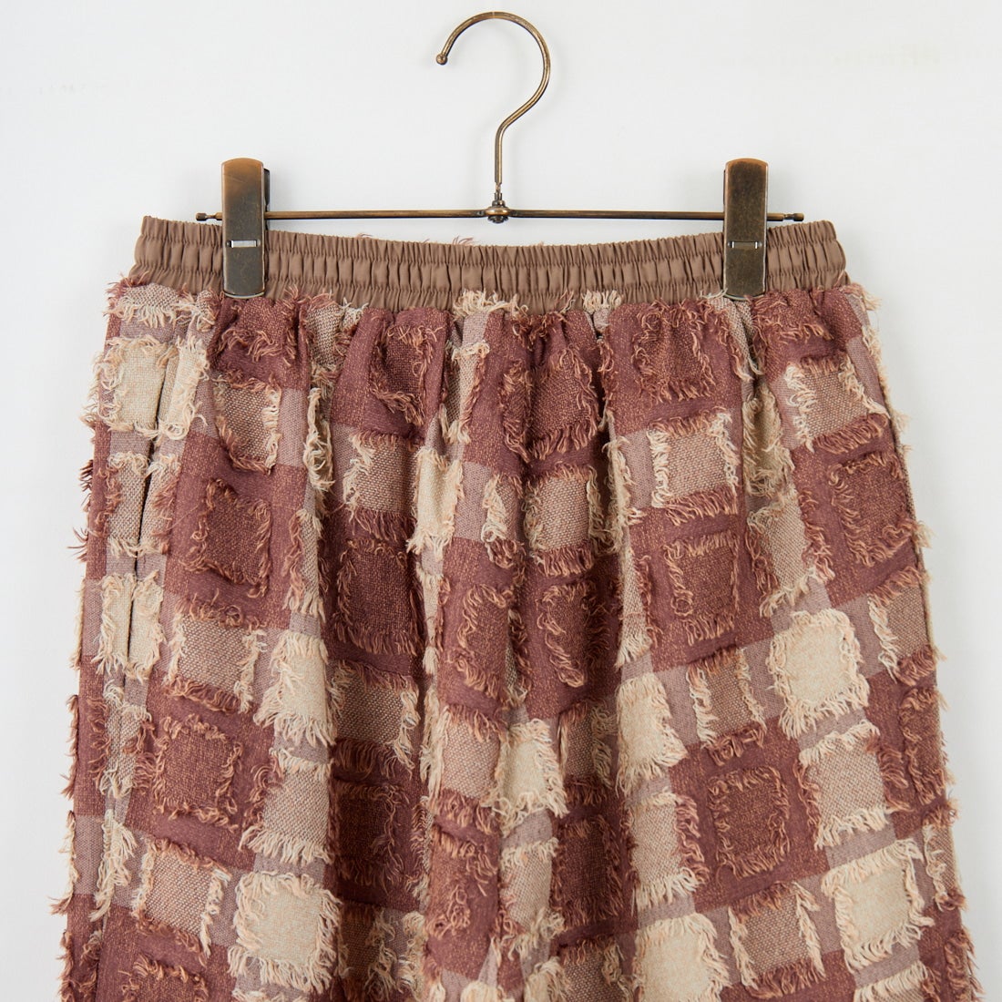 Kelen [ケレン] フリンジチェックワイドパンツ [LKL25FPT2105] BROWN