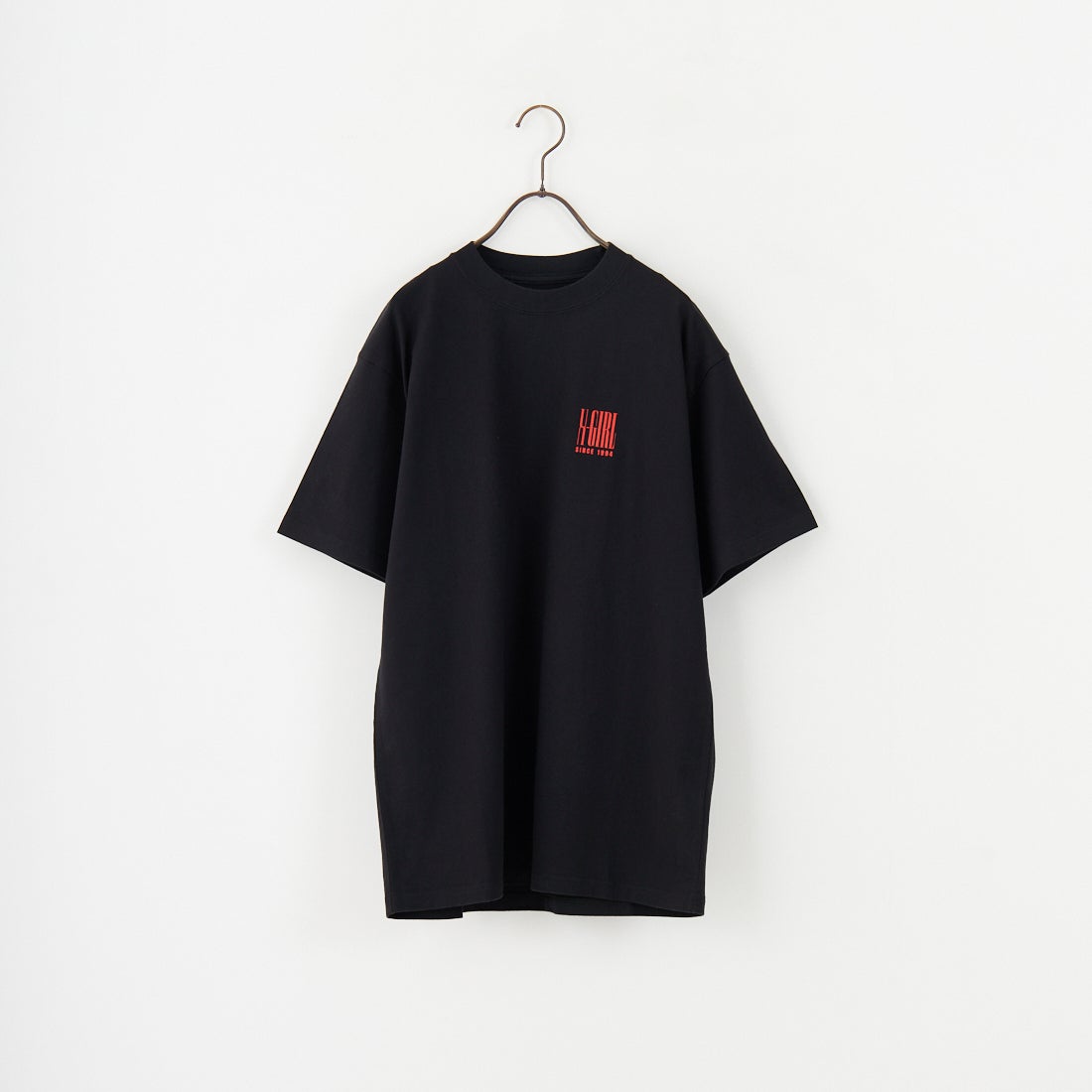 X-girl [エックスガール] バーチカルロゴ ショートスリーブTシャツ [105252011008] BLACK