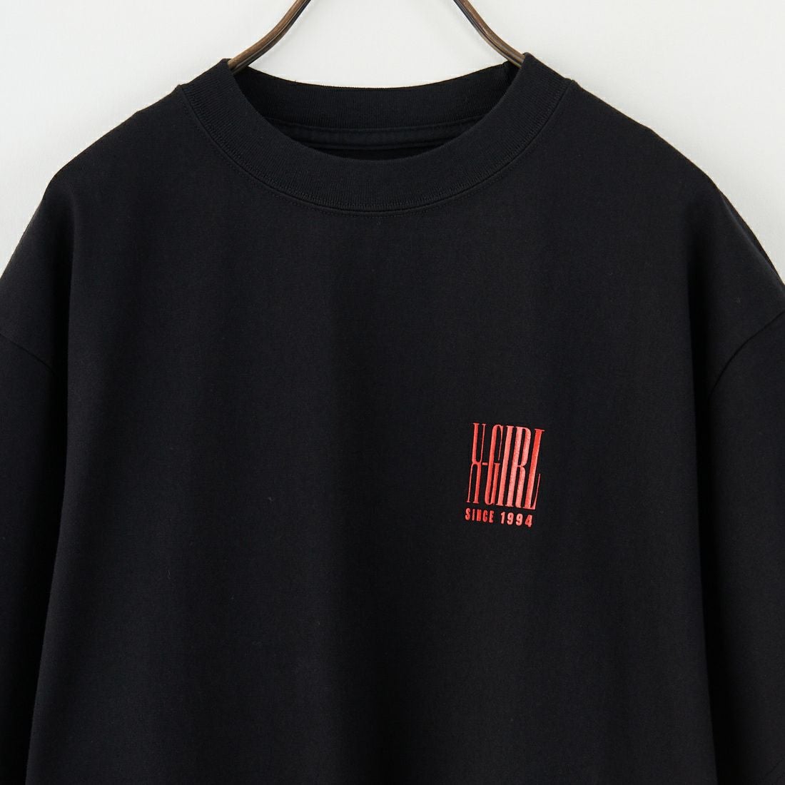 X-girl [エックスガール] バーチカルロゴ ショートスリーブTシャツ [105252011008] BLACK