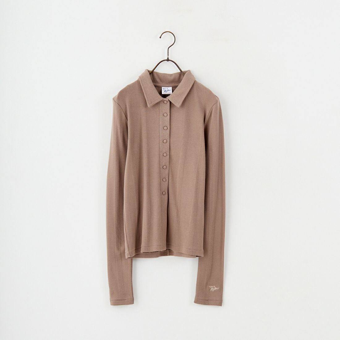 Robert P.Miller [ロバートピーミラー] 別注 パネルリブ ポロカーディガン [RM254-2179IN-JF] MOCHA