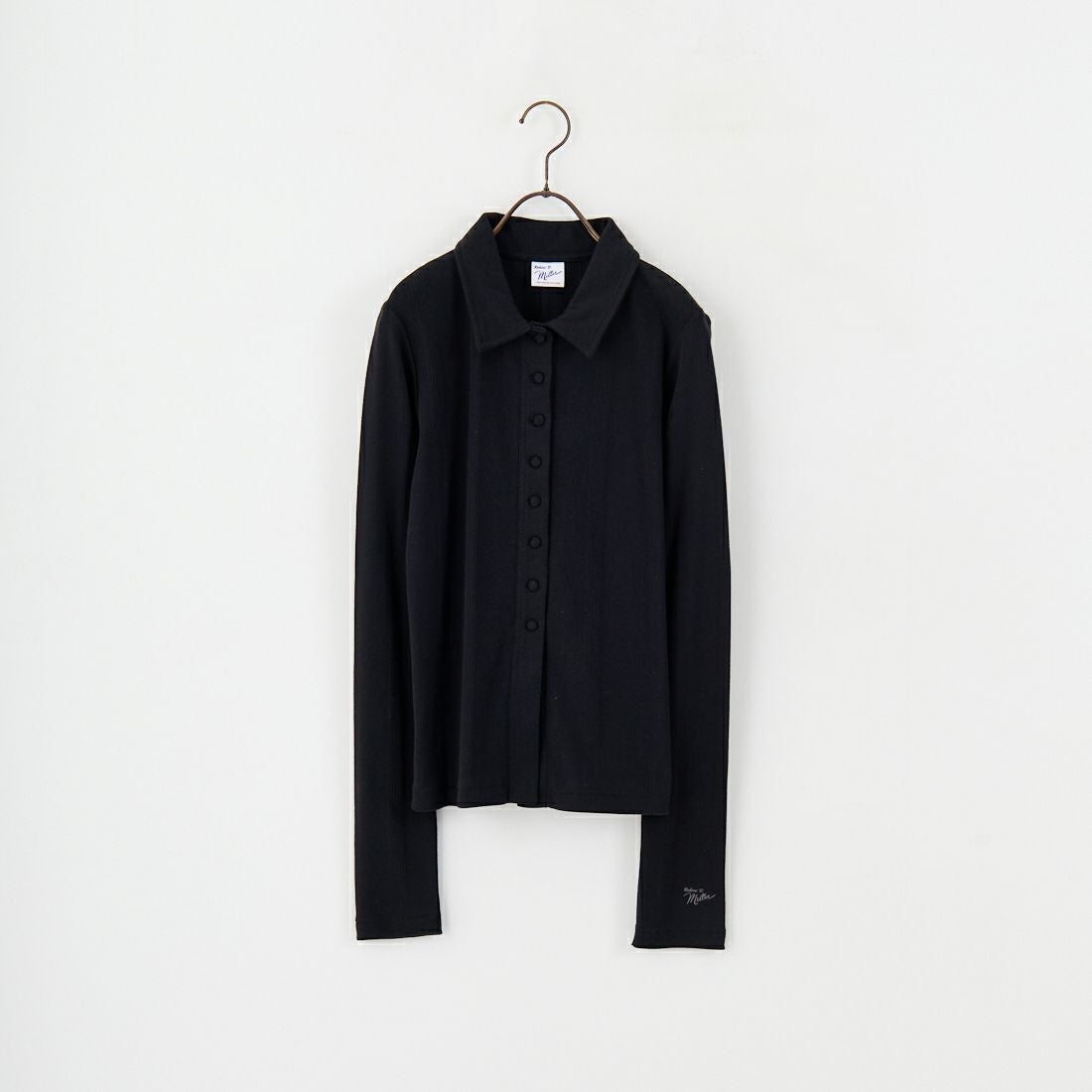 Robert P.Miller [ロバートピーミラー] 別注 パネルリブ ポロカーディガン [RM254-2179IN-JF] BLACK