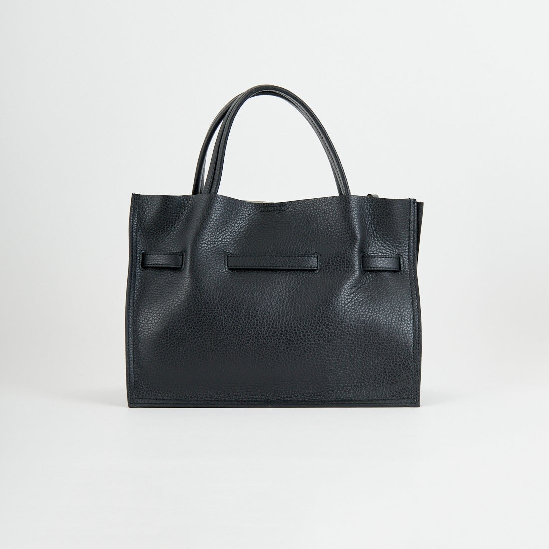 VIOLAd'ORO [ヴィオラドーロ] イタリアンWフェイスレザートートバッグ [V-1496] BLACK/GRAY