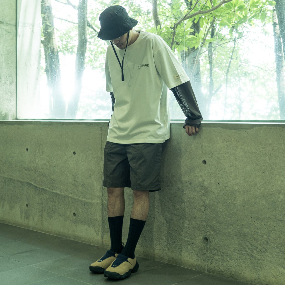 NORDISK [ノルディスク] 別注 HYGGE カモバックプリントTシャツ [NU11501-JF] WHITE &&モデル身長：168cm 着用サイズ：48&&