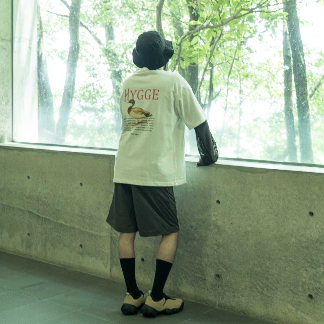 NORDISK [ノルディスク] 別注 HYGGE カモバックプリントTシャツ [NU11501-JF] WHITE &&モデル身長：168cm 着用サイズ：48&&