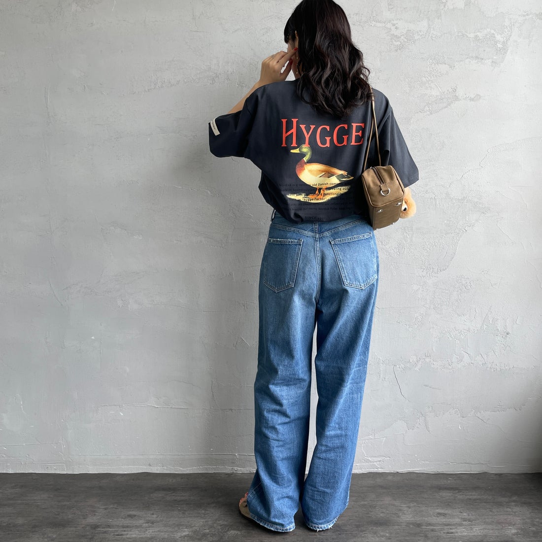 NORDISK [ノルディスク] 別注 HYGGE カモバックプリントTシャツ [NU11501-JF] CHARCOAL &&モデル身長：160cm 着用サイズ：44&&
