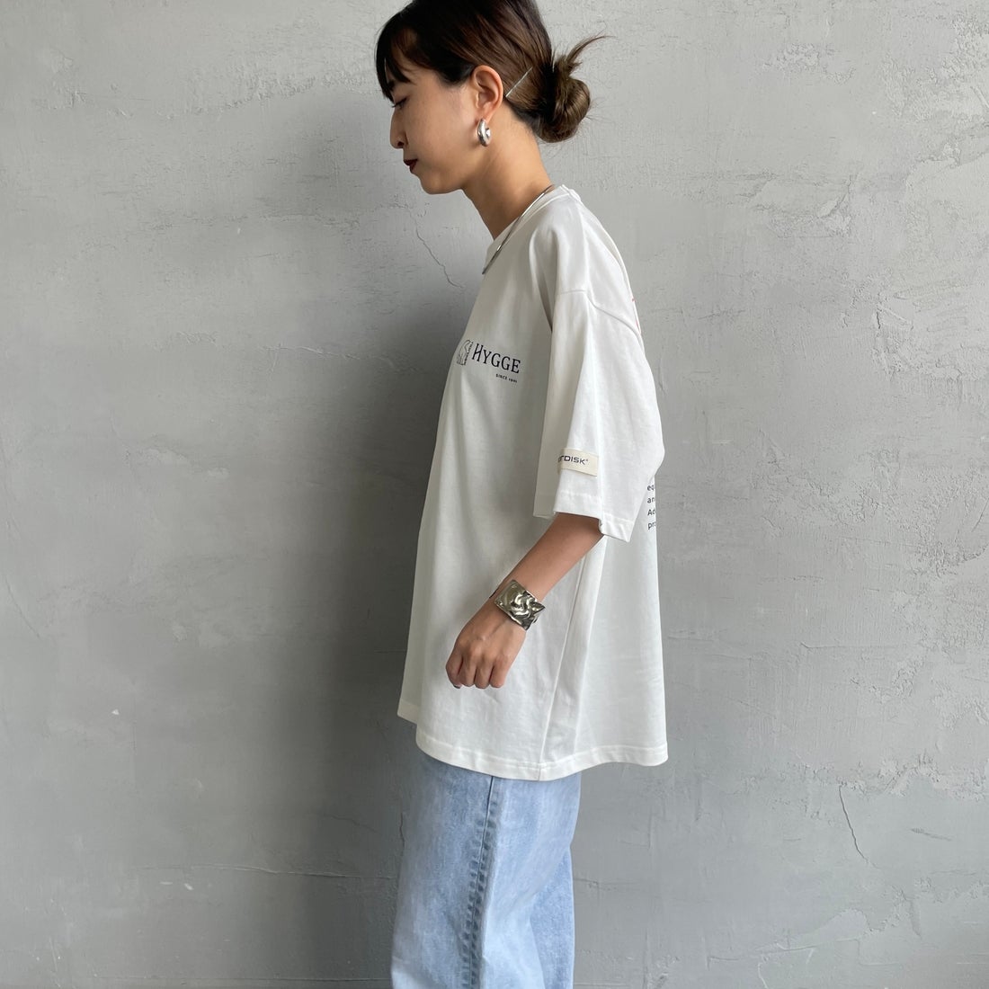 NORDISK [ノルディスク] 別注 HYGGE カモバックプリントTシャツ [NU11501-JF] WHITE &&モデル身長：150cm 着用サイズ：44&&