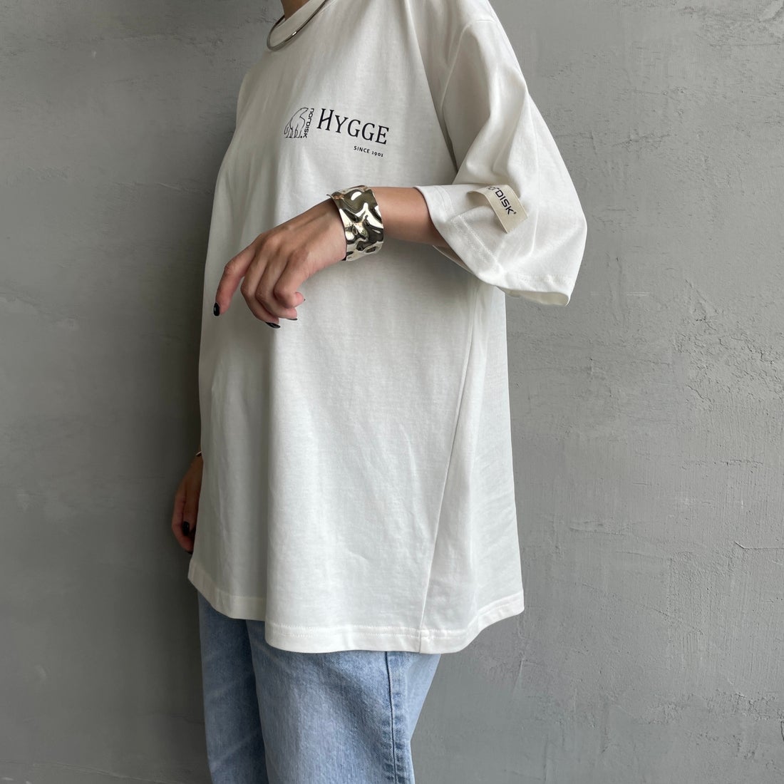 NORDISK [ノルディスク] 別注 HYGGE カモバックプリントTシャツ [NU11501-JF] WHITE &&モデル身長：150cm 着用サイズ：44&&