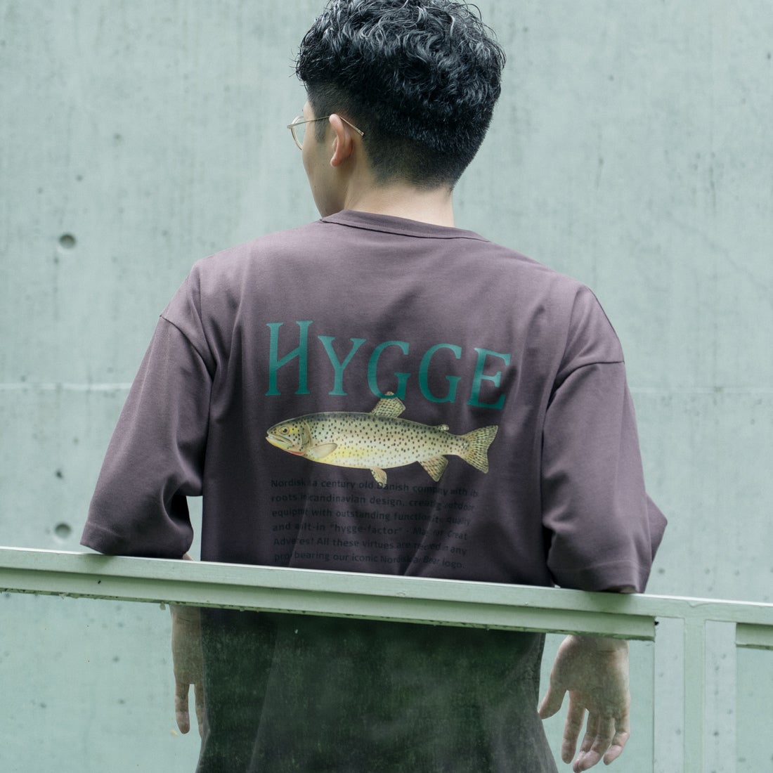 NORDISK [ノルディスク] 別注 HYGGE フィッシュバックプリントTシャツ [NU11502-JF] BROWN