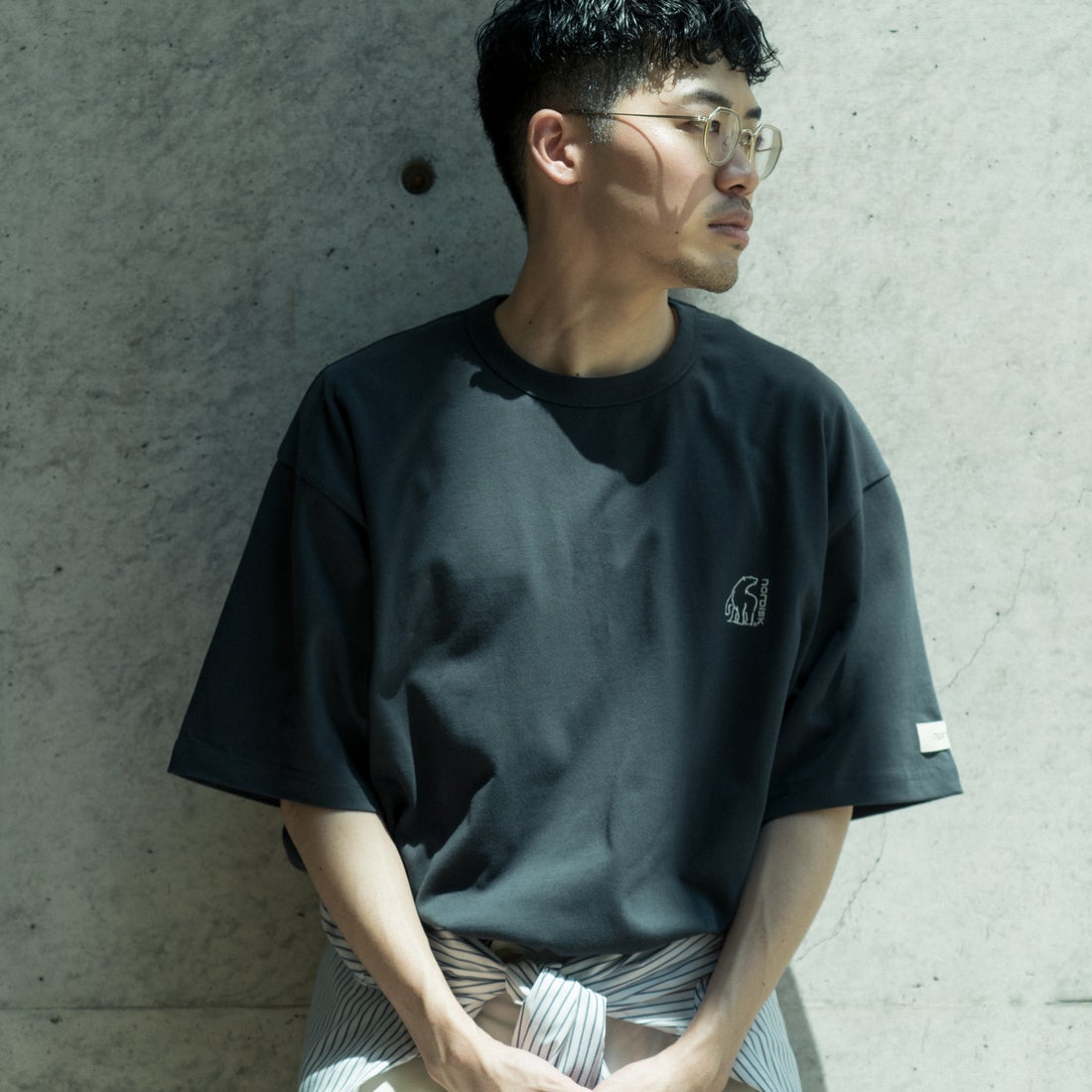 NORDISK [ノルディスク] 別注 バックロゴプリントTシャツ [NU11504-JF] CHARCOAL &&モデル身長：168cm 着用サイズ：48&&