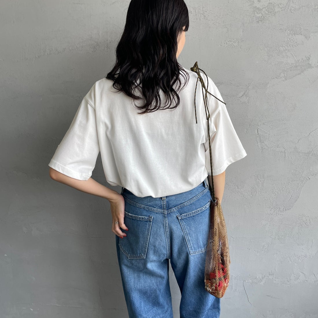 NORDISK [ノルディスク] 別注 ワンポイントポケットTシャツ [NU11505-JF] WHITE &&モデル身長：160cm 着用サイズ：44&&