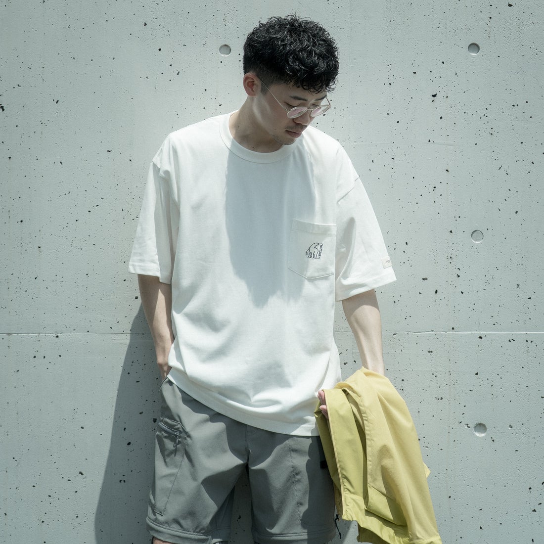 NORDISK [ノルディスク] 別注 ワンポイントポケットTシャツ [NU11505-JF] WHITE &&モデル身長：168cm 着用サイズ：L&&