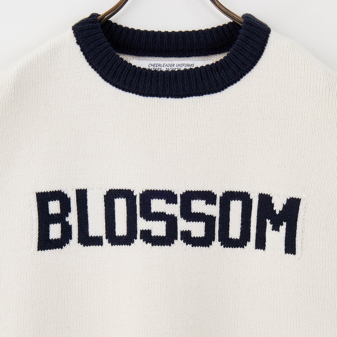 LOGAN Knitting Mills [ローガン ニッティング ミルズ] 別注 クルーネック 配色ジャガードロゴニット [LG-25FW28IN-JF] IVORY
