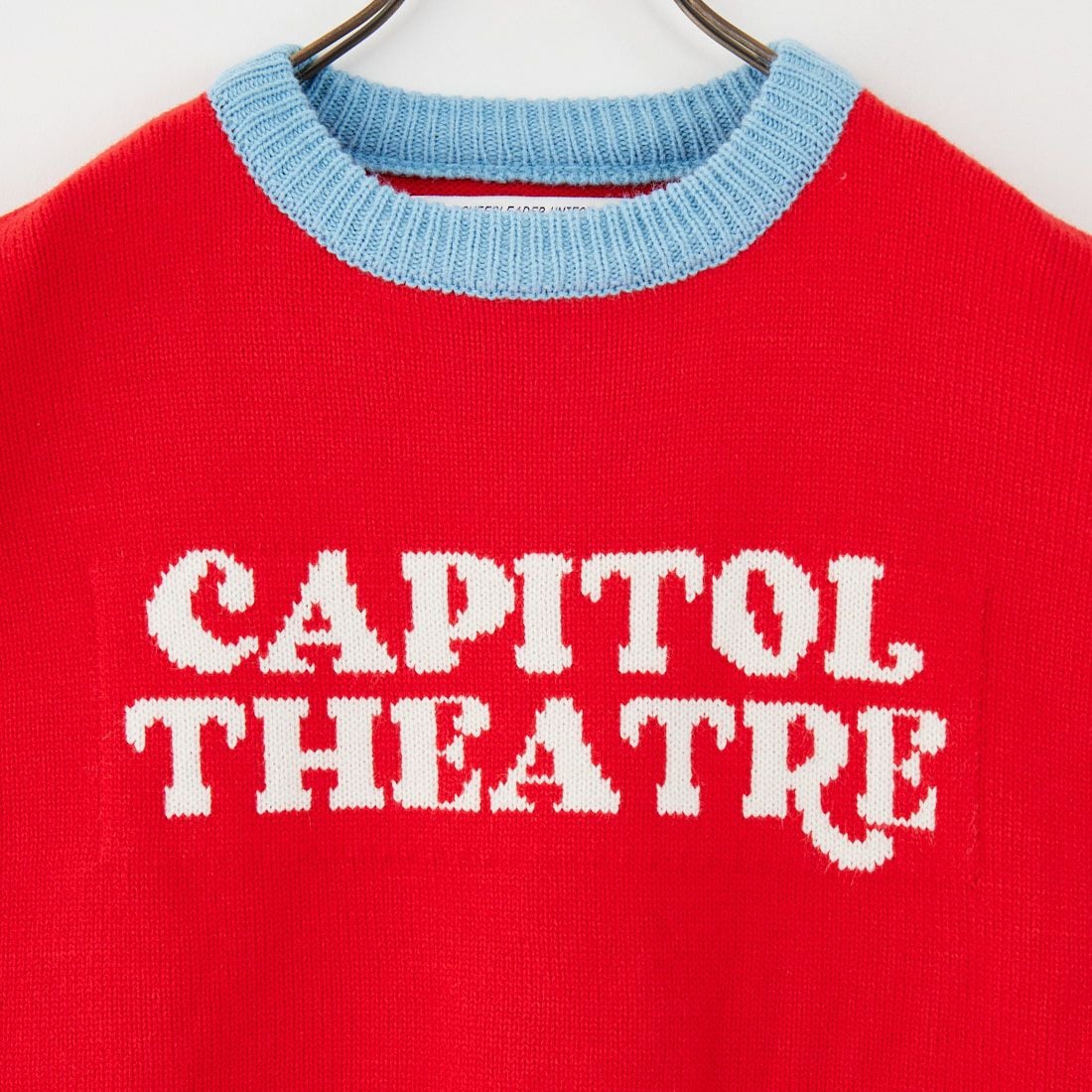 LOGAN Knitting Mills [ローガン ニッティング ミルズ] 別注 クルーネック 配色ジャガードロゴニット [LG-25FW28IN-JF] RED