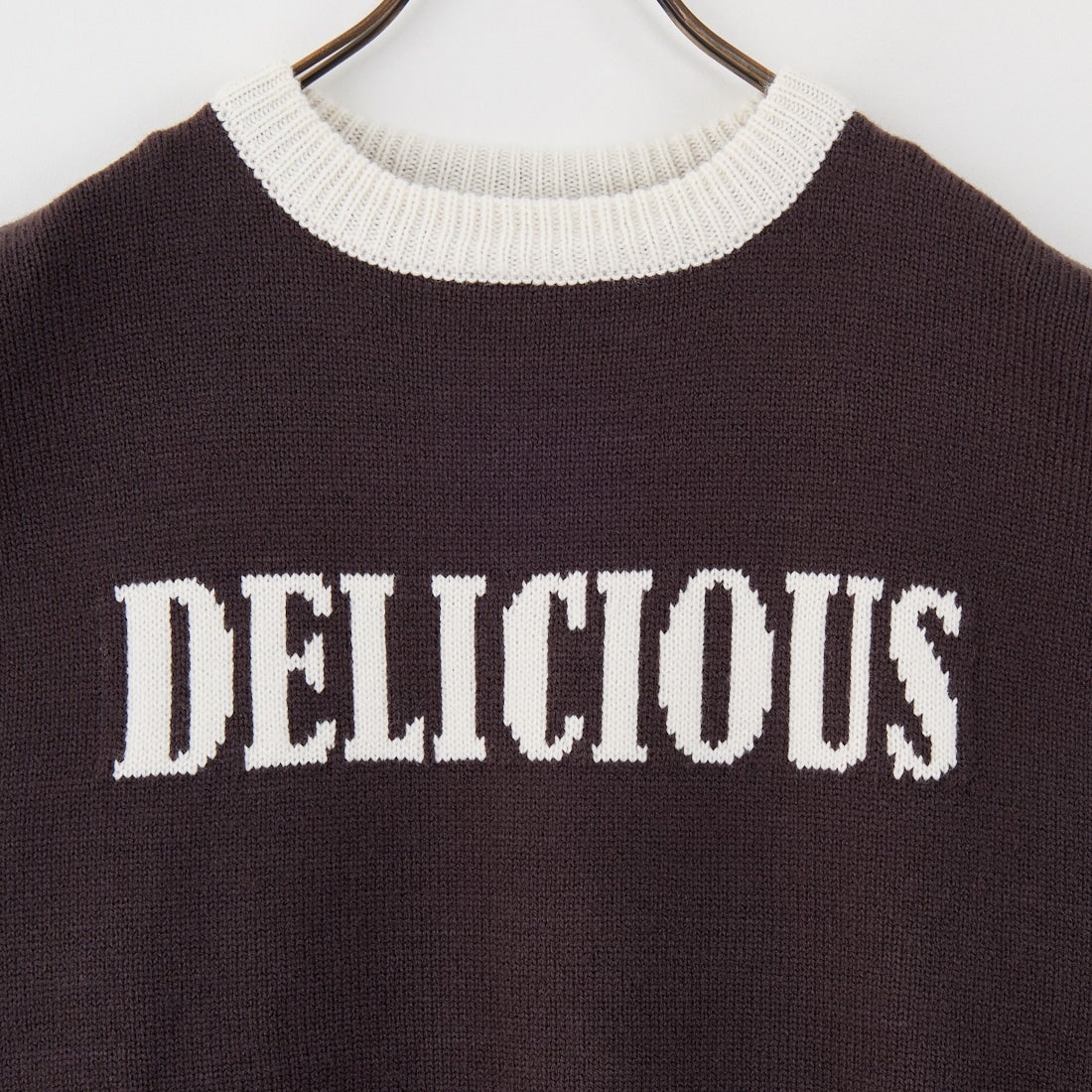 LOGAN Knitting Mills [ローガン ニッティング ミルズ] 別注 クルーネック 配色ジャガードロゴニット [LG-25FW28IN-JF] CHARCOAL