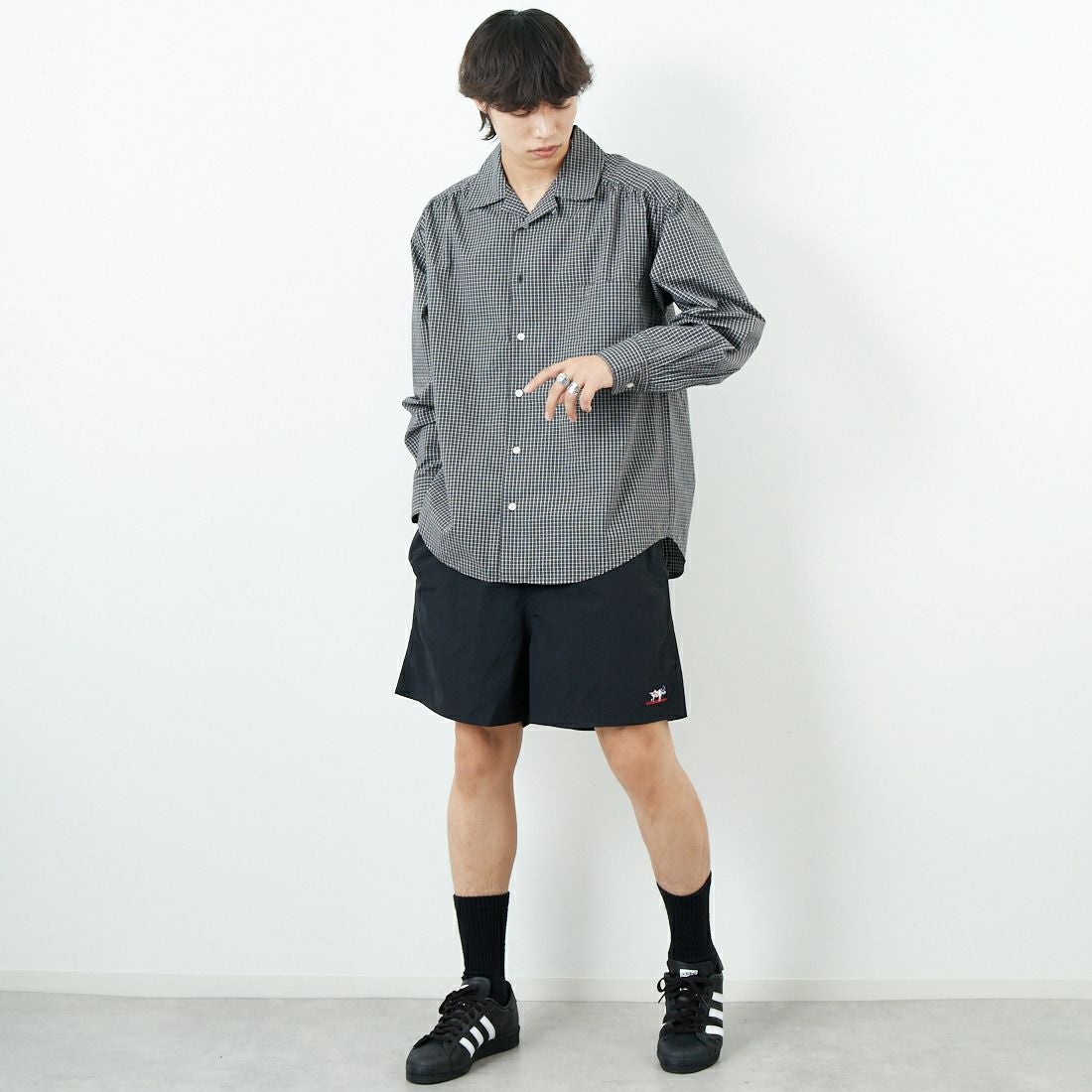 VALTA [ヴァルタ] 別注 シャーリングシャツ [VA25SS3042A-JF] CH530 BRN &&モデル身長：179cm 着用サイズ：M&&