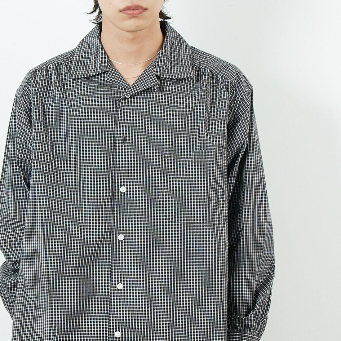 VALTA [ヴァルタ] 別注 シャーリングシャツ [VA25SS3042A-JF] CH530 BRN &&モデル身長：179cm 着用サイズ：M&&