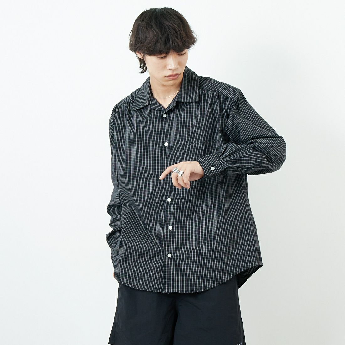 CH710 BLK&&モデル身長：179cm 着用サイズ：M&&