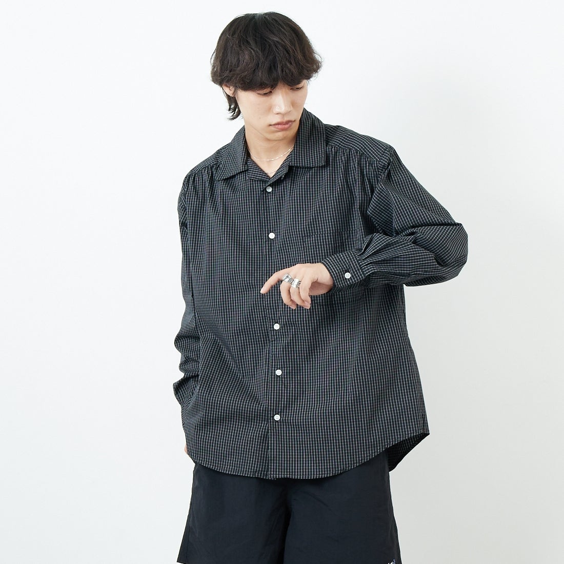 CH710 BLK&&モデル身長：179cm 着用サイズ：M&&