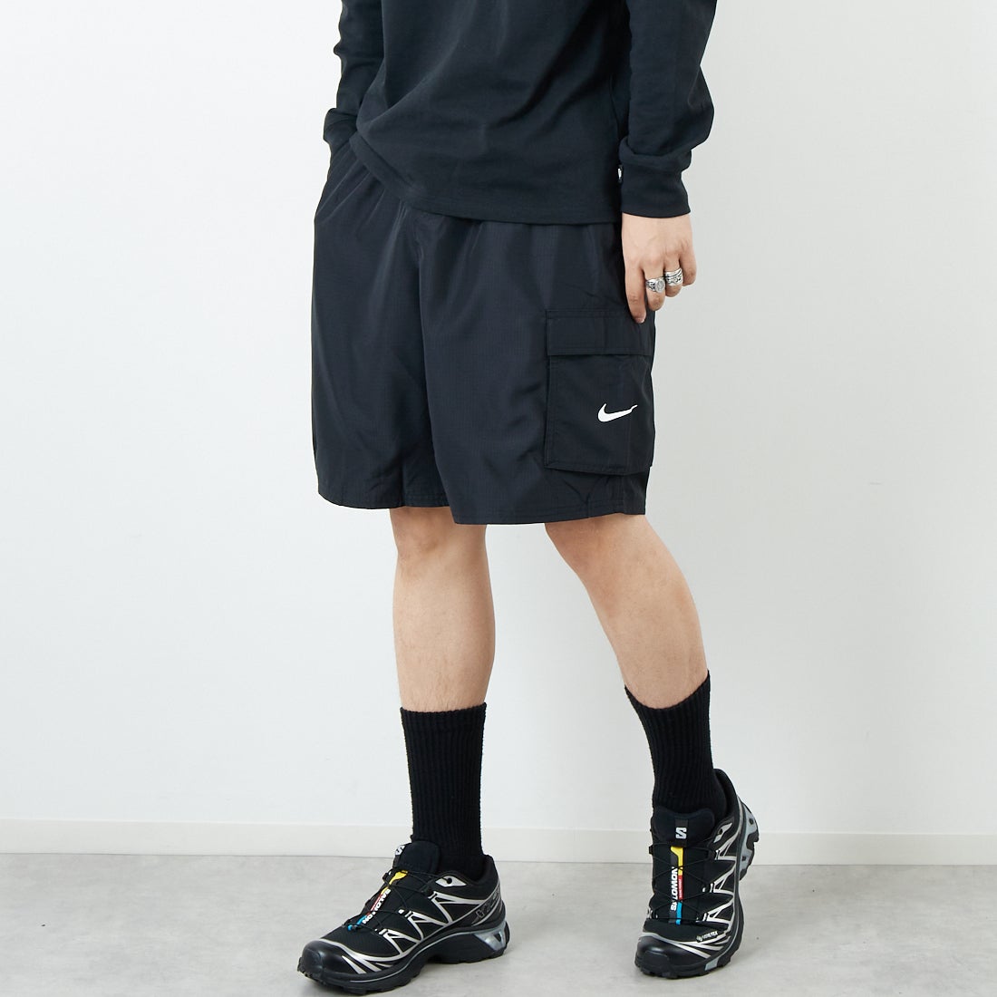 N001 ﾌﾞﾗｯｸ&&モデル身長：179cm 着用サイズ：XL&&