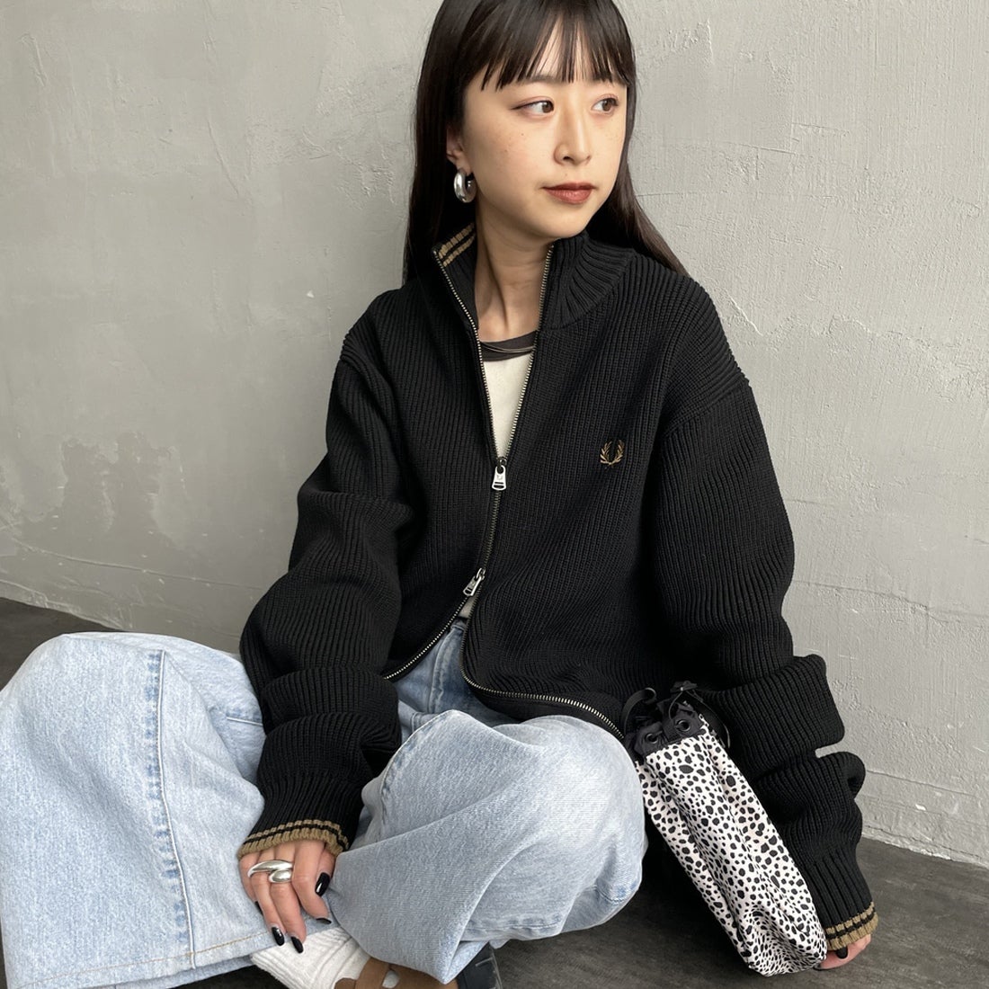 FRED PERRY [フレッドペリー] 別注 ドライバーズニット [FPM-25A-028JF