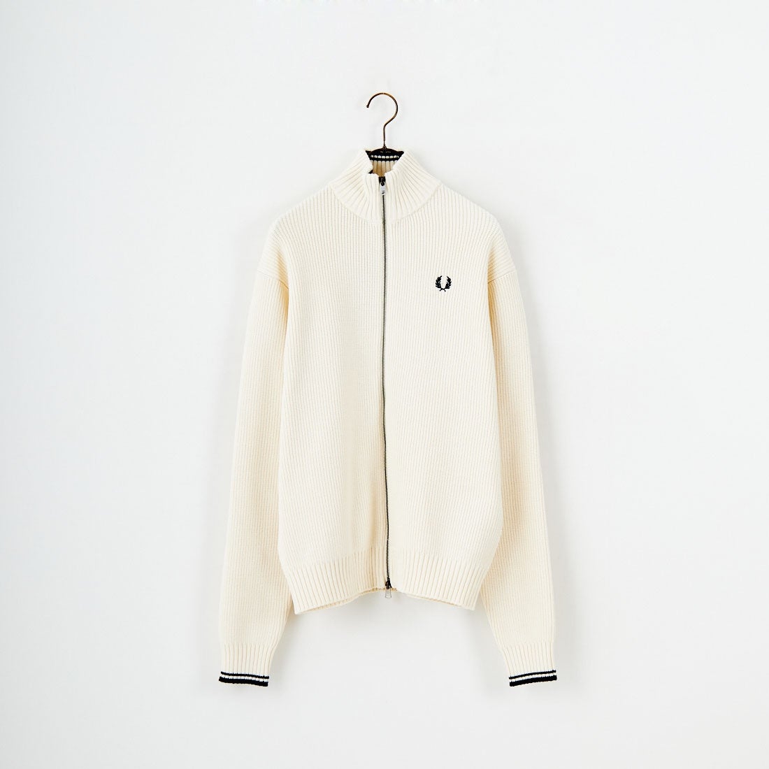 FRED PERRY [フレッドペリー] 別注 ドライバーズニット [FPM-25A-028JF] ECRU/NAVY