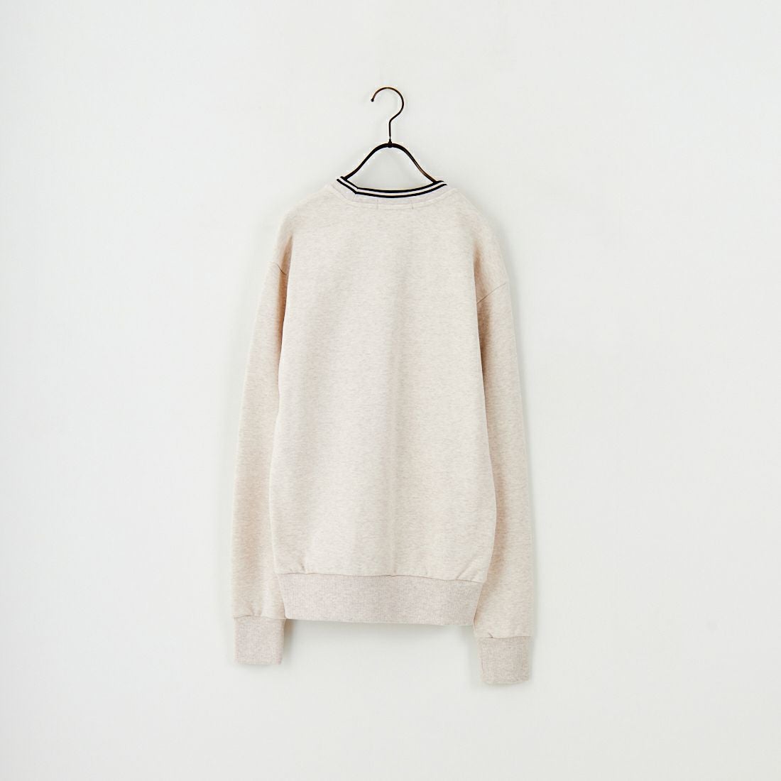 FRED PERRY [フレッドペリー] 別注 ツインティップライン ワンポイントロゴ刺繍クルーネックスウェット [FPM-25A-025JF] PORRIDGE M