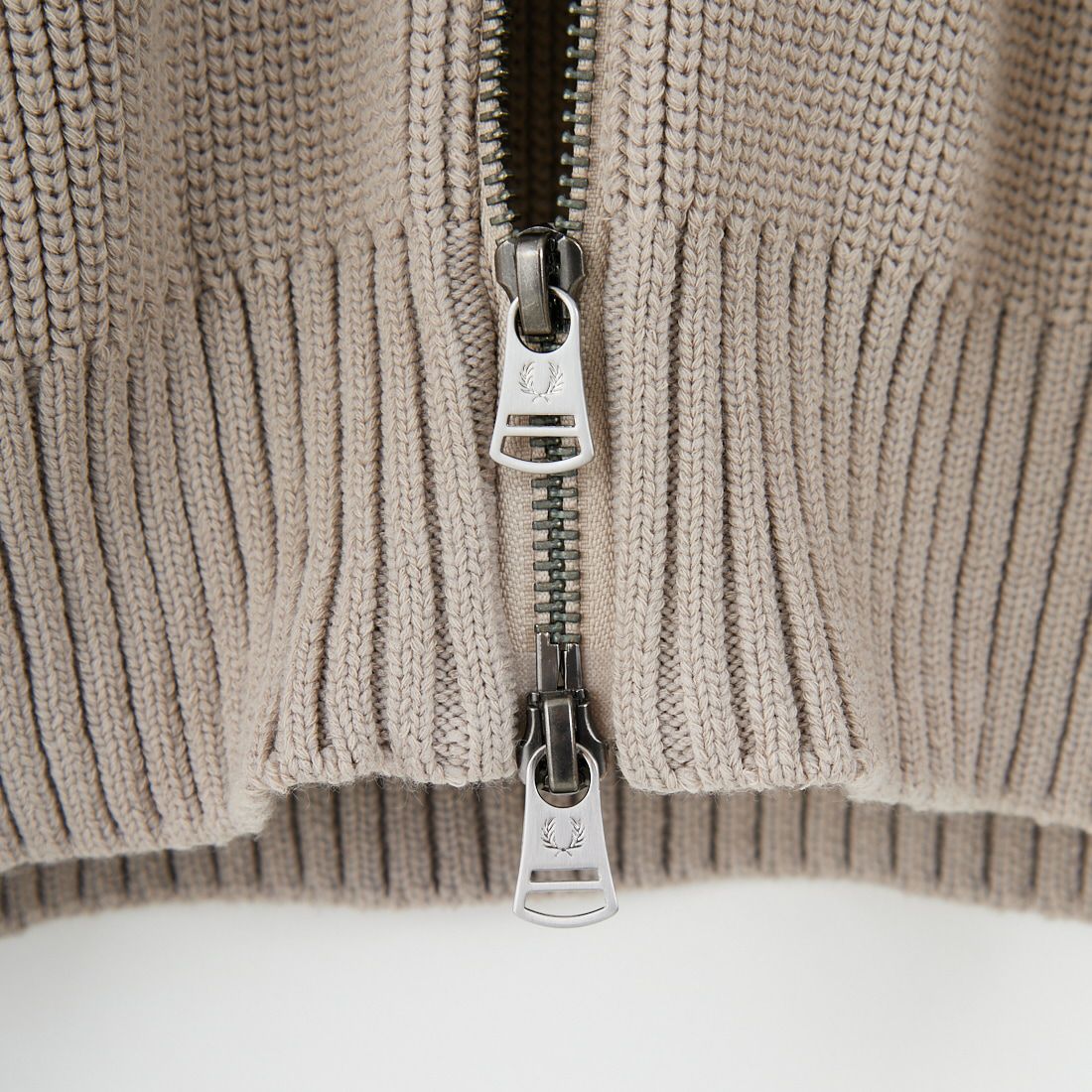 FRED PERRY [フレッドペリー] 別注 ドライバーズニット [FPM-25A-028JF] WARM OAT/B