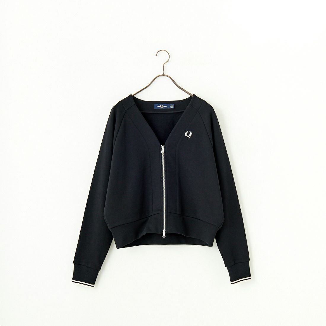 FRED PERRY [フレッドペリー] Vネックジップスルーカーディガン [G1151] 102 BLACK