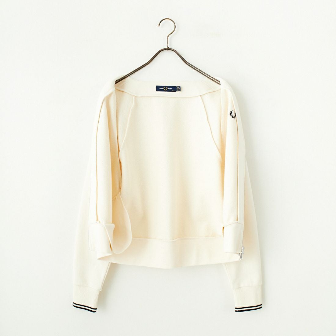 FRED PERRY [フレッドペリー] Vネックジップスルーカーディガン [G1151] 560 ECRU