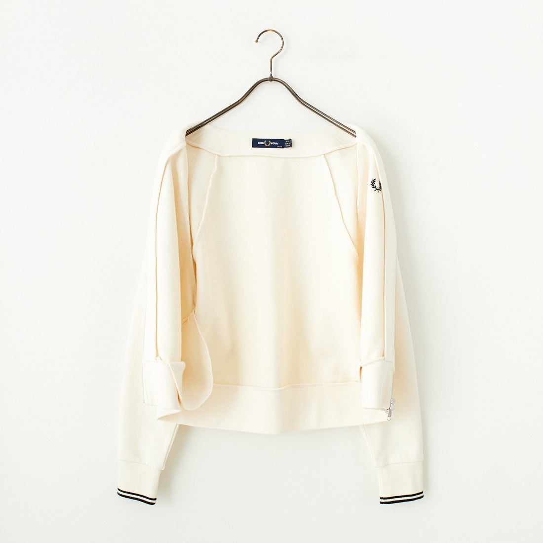 FRED PERRY [フレッドペリー] Vネックジップスルーカーディガン [G1151] 560 ECRU