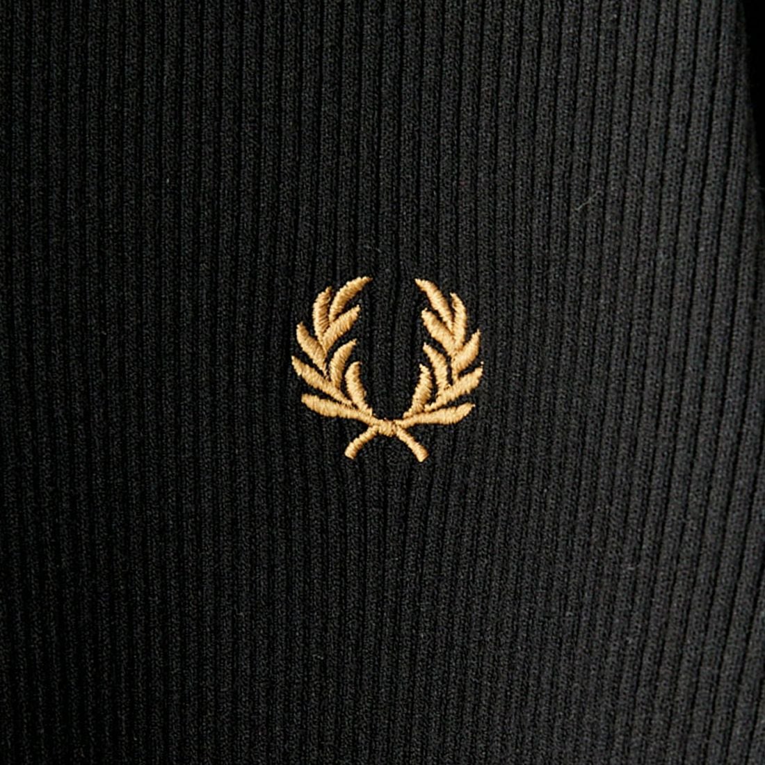 FRED PERRY [フレッドペリー] 別注 ワンポイントロゴ刺繍 リブニットポロシャツ [FPW-25A-009JF] BLK/SHADED