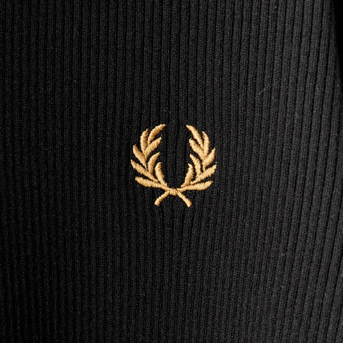 FRED PERRY [フレッドペリー] 別注 ワンポイントロゴ刺繍 リブニットポロシャツ [FPW-25A-009JF] BLK/SHADED