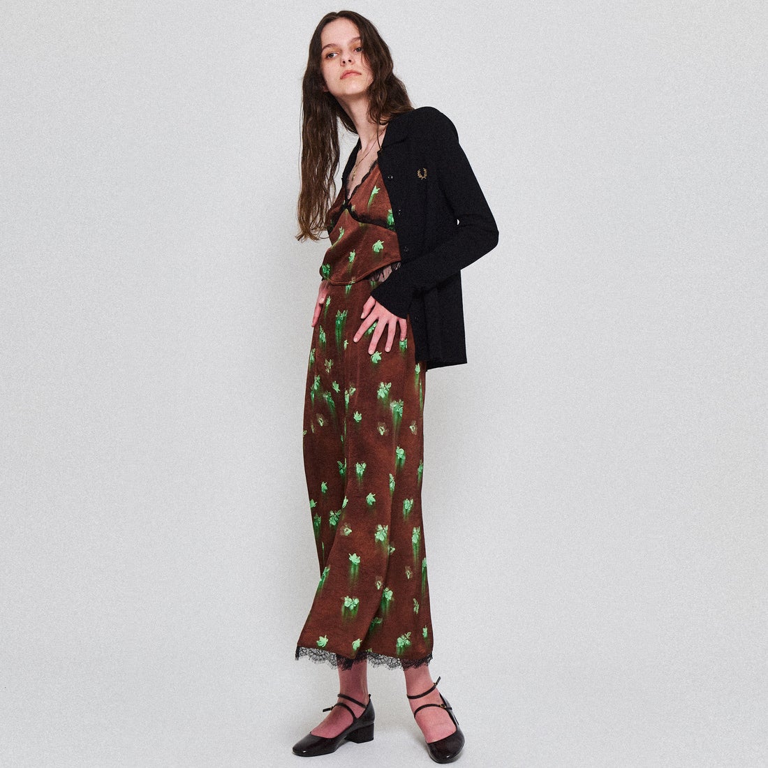 FRED PERRY [フレッドペリー] 別注 ワンポイントロゴ刺繍 リブニットポロシャツ [FPW-25A-009JF] BLK/SHADED