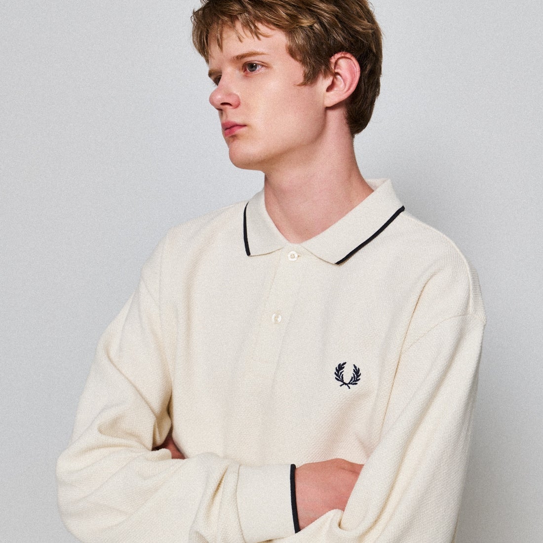 FRED PERRY 別注 ワンポイントロゴ刺繍 ロングスリーブポロシャツ FRED PERRY [フレッドペリー] 別注 ワンポイントロゴ刺繍 ロング