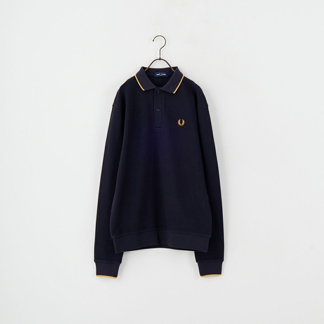 FRED PERRY [フレッドペリー] 別注 ワンポイントロゴ刺繍 ロングスリーブポロシャツ [FPM-25A-027JF] NVY/HONEYC