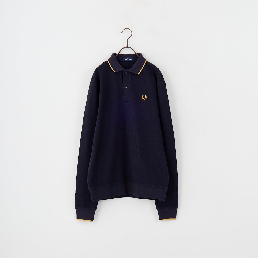 FRED PERRY [フレッドペリー] 別注 ワンポイントロゴ刺繍 ロングスリーブポロシャツ [FPM-25A-027JF] NVY/HONEYC