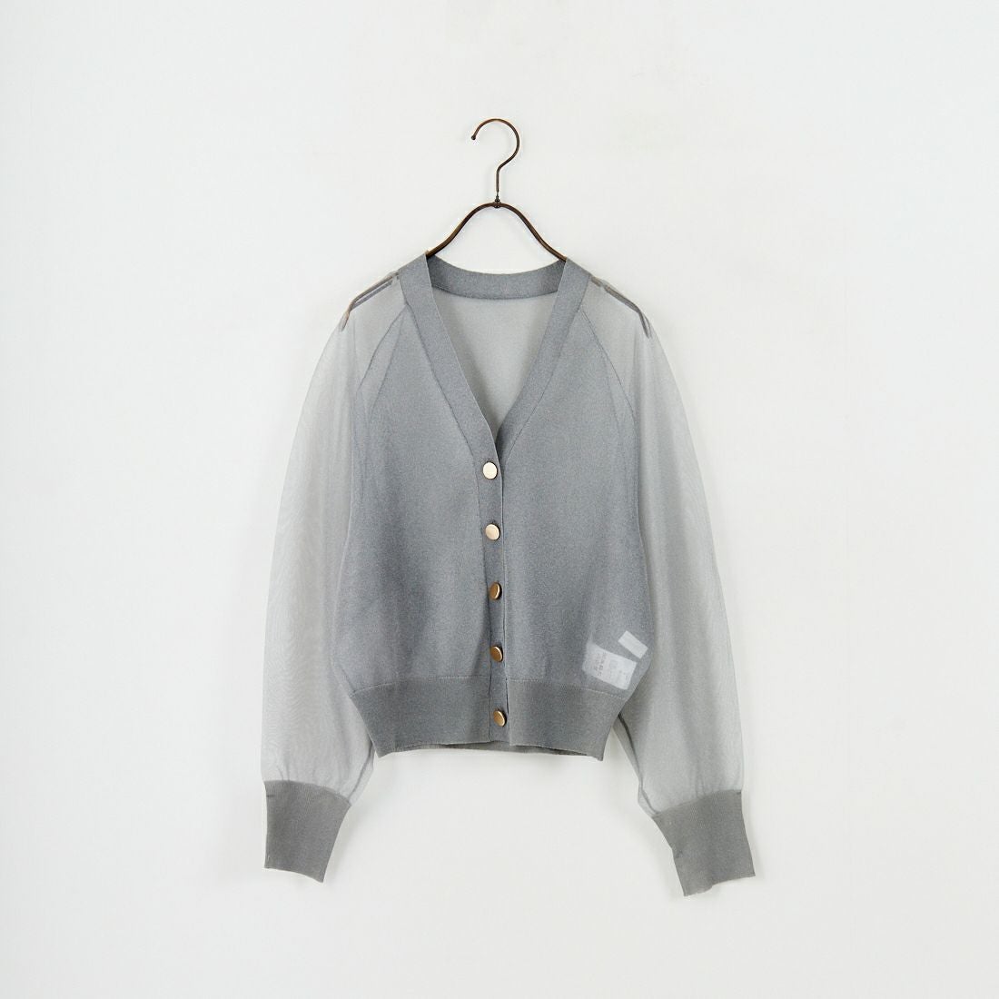 Jeans Factory Clothes [ジーンズファクトリークローズ] ラメシアーVネックカーディガン [11255816] ﾐﾃﾞｨｱﾑｸﾞﾚｰ