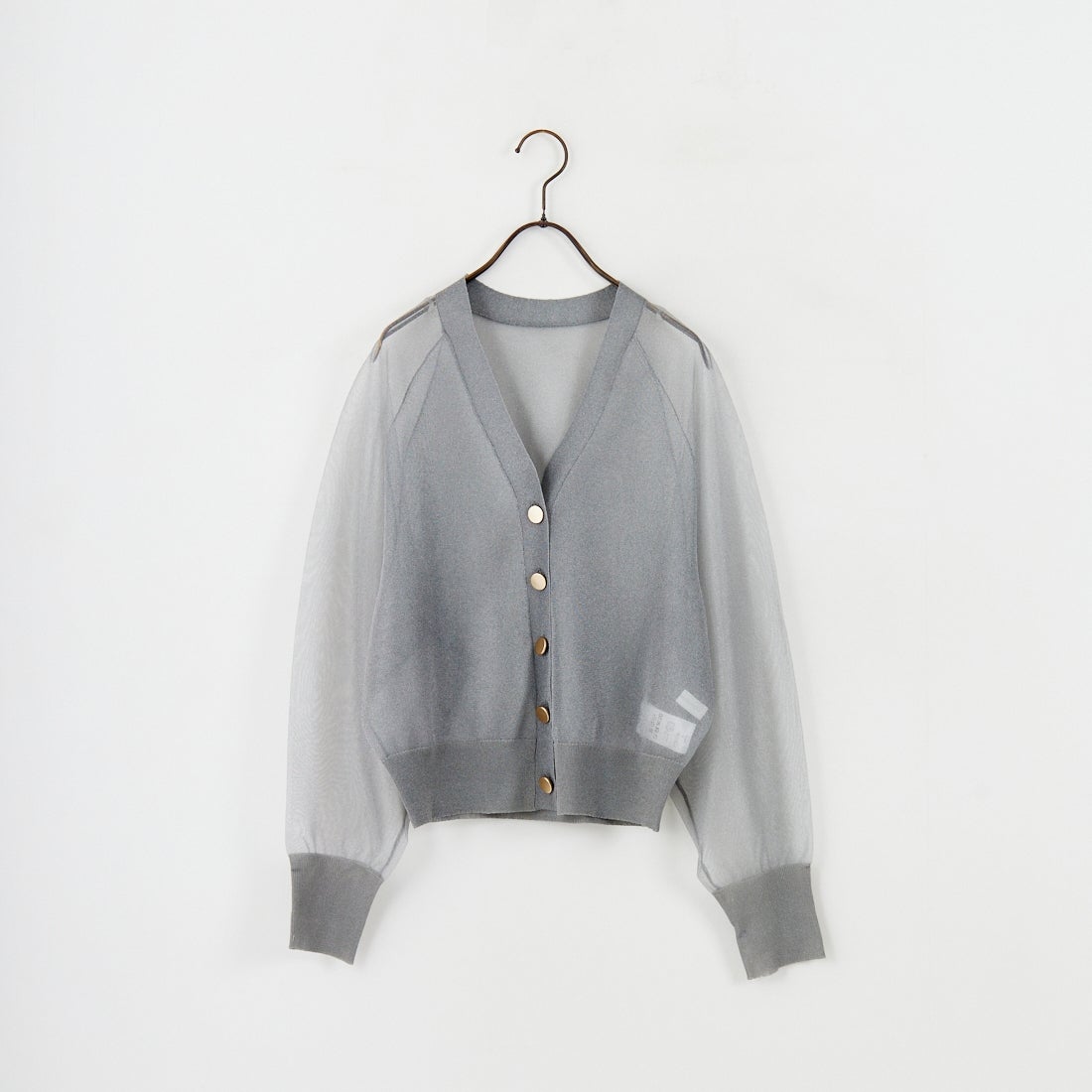 Jeans Factory Clothes [ジーンズファクトリークローズ] ラメシアーVネックカーディガン [11255816] ﾐﾃﾞｨｱﾑｸﾞﾚｰ