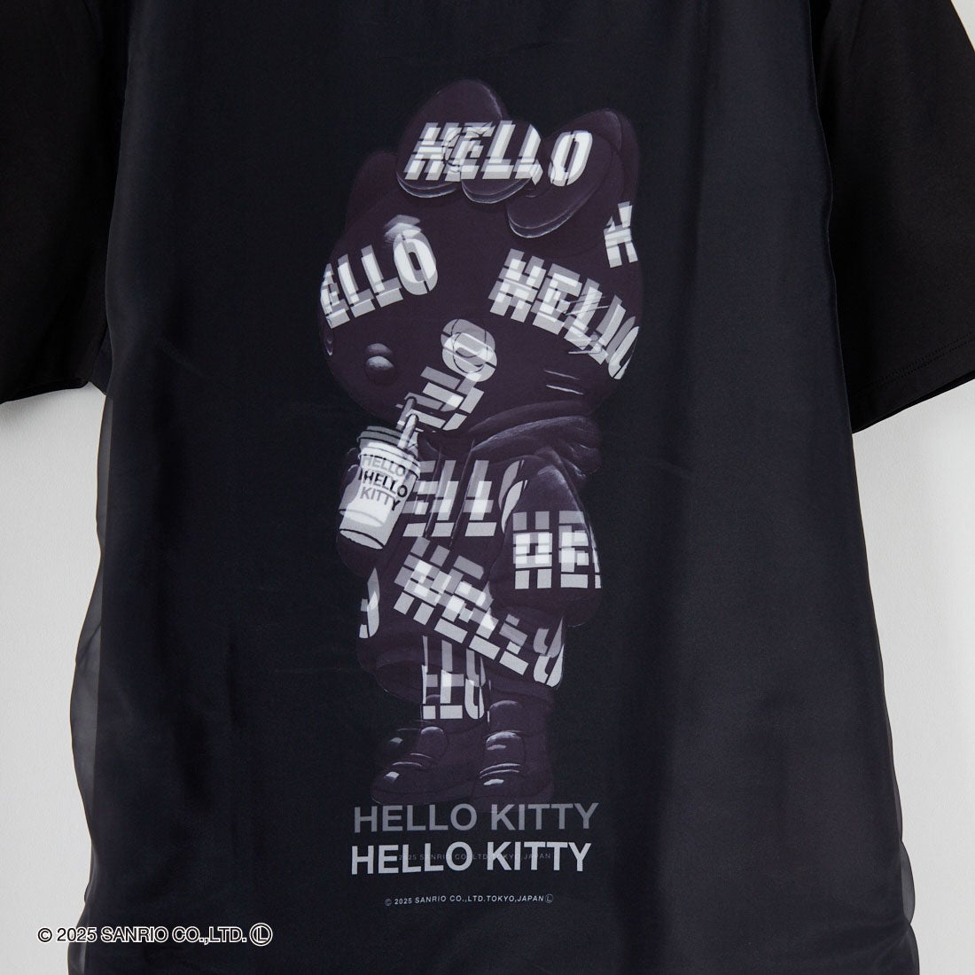 TRIPPY MIKIO ART [トリッピーミキオアート] HELLO KITTY ハローフーディ柄Tシャツ [TR-054] BLACK