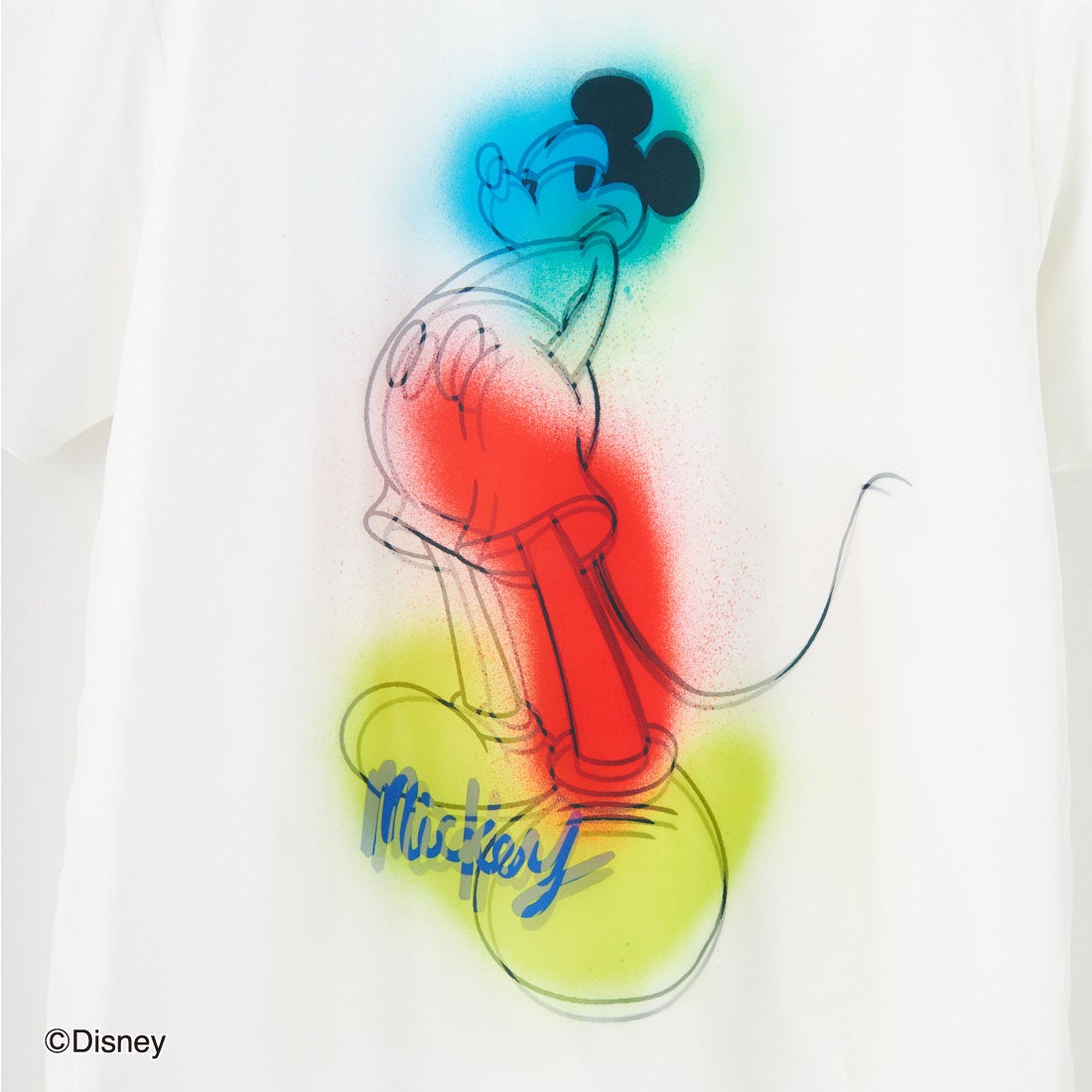 MAXSIX [マックスシックス] Disneyシリーズ SPRAY ART / MICKEY / Tシャツ [TR-052] WHITE